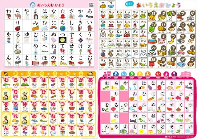 あいうえお表を無料ダウンロード&印刷できるサイト