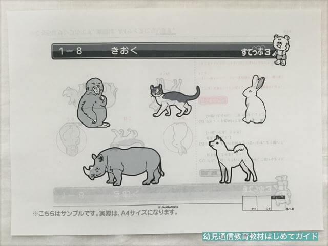 通信教育「がんばる舎」幼児コース「すてっぷ」教材・記憶問題