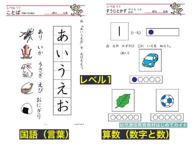 通信教育「いちぶんのいち」幼児版レベル1（国語と算数）