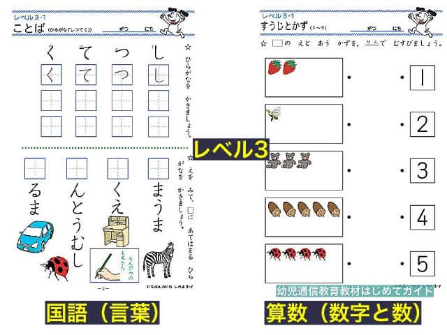 通信教育「いちぶんのいち」幼児版レベル3（国語と算数）