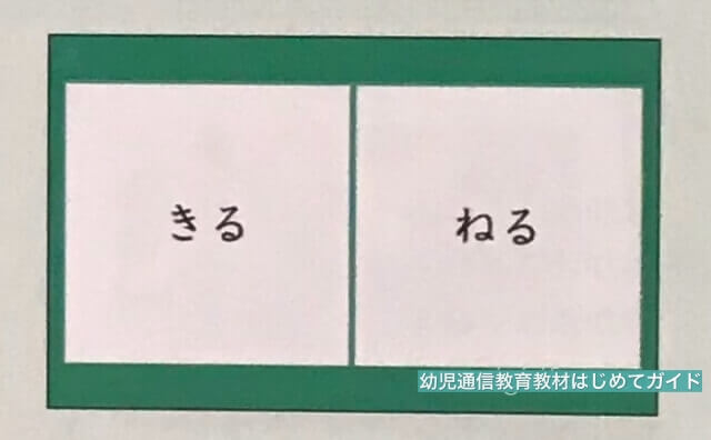 通信教育「天神幼児タブレット」知識の問題(文字の場合)フラッシュカード