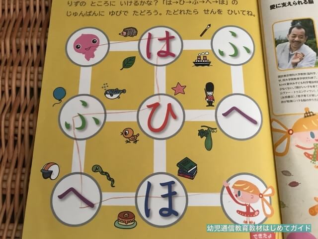 通信教育「幼児ポピー」きいどり年少のひらがな学習(はひふへほ)