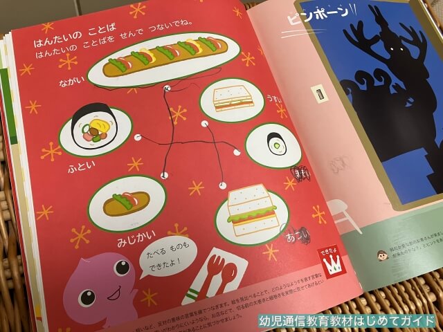 通信教育「幼児ポピー」年少きいどり・反対言葉