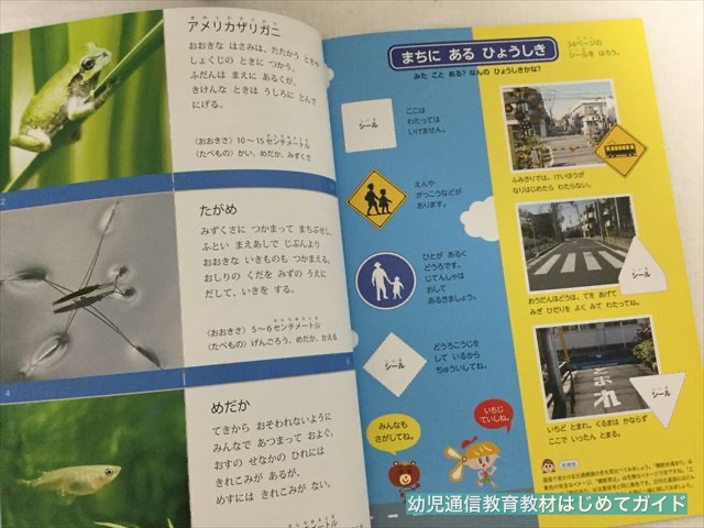 通信教育「幼児ポピー」年長「あおどり」の教材「わぁくん」道路標識