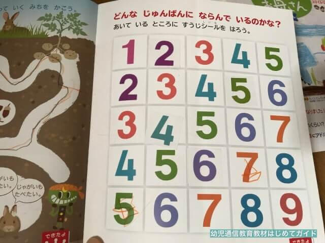 通信教育「幼児ポピー」きいどり(年少)の数字学習